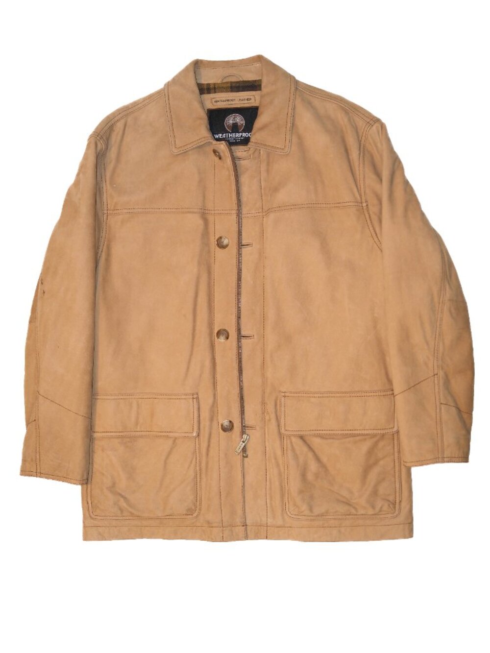 WEATHERPROOF Garment Co. Men’s Genuine Leather Jacket Brown - Size M